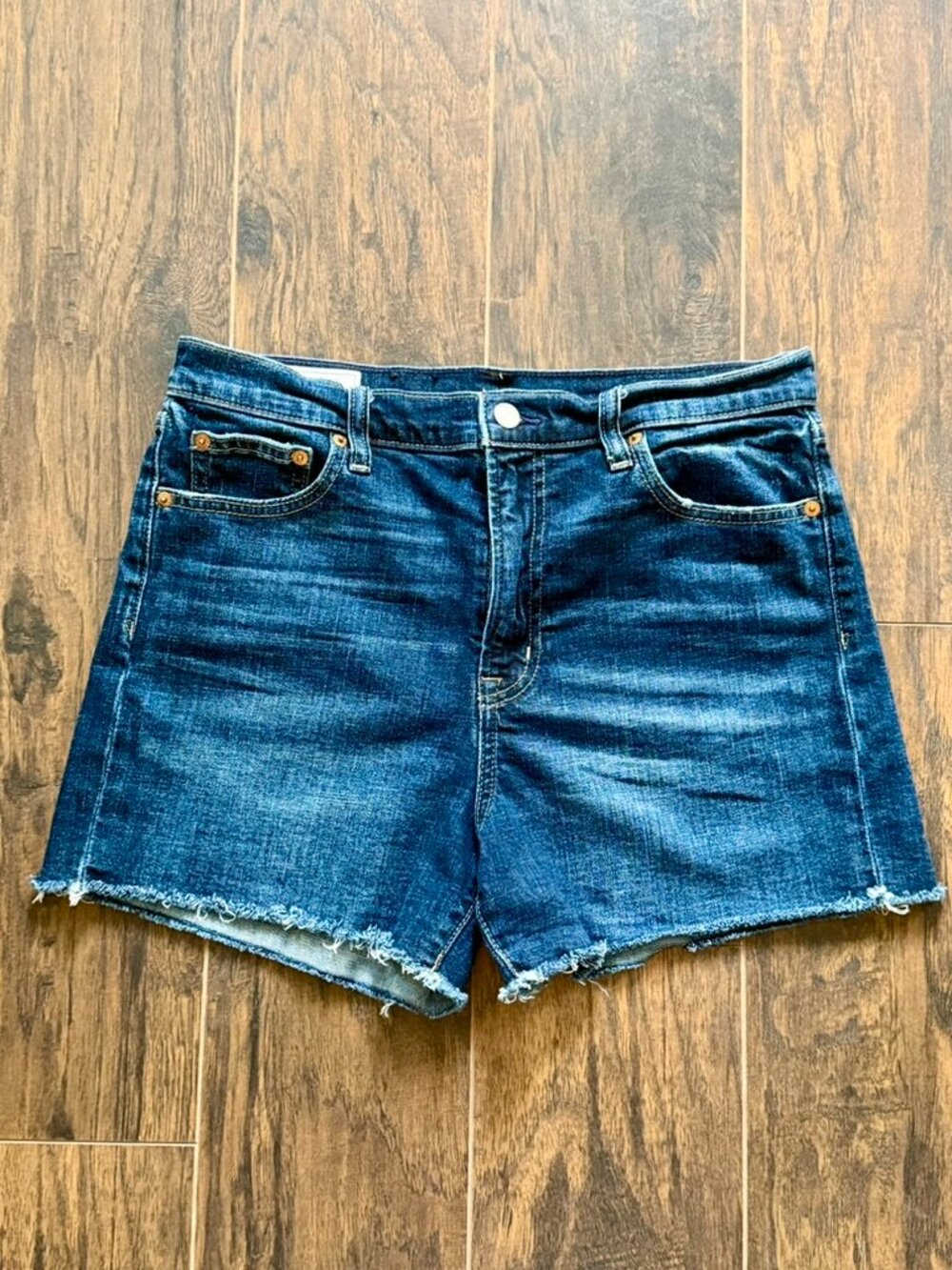 GAP High Rise 4" Denim Cutoff Shorts 30 / 10R Dark Wash